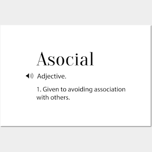 Asocial Definition Posters and Art